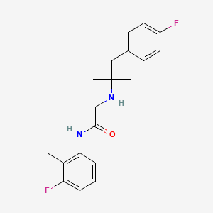 molecular formula C19H22F2N2O B4528696 N-(3-fluoro-2-methylphenyl)-2-{[2-(4-fluorophenyl)-1,1-dimethylethyl]amino}acetamide 