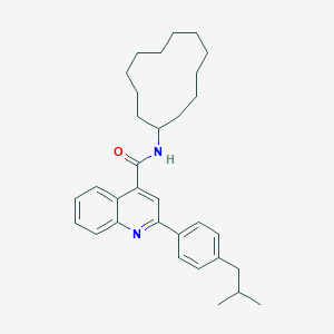 molecular formula C32H42N2O B452899 N-cyclododecyl-2-[4-(2-methylpropyl)phenyl]quinoline-4-carboxamide 