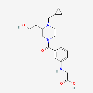 molecular formula C19H27N3O4 B4529015 [(3-{[4-(cyclopropylmethyl)-3-(2-hydroxyethyl)piperazin-1-yl]carbonyl}phenyl)amino]acetic acid 