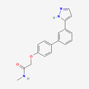 molecular formula C18H17N3O2 B4529029 N-methyl-2-[4-[3-(1H-pyrazol-5-yl)phenyl]phenoxy]acetamide 