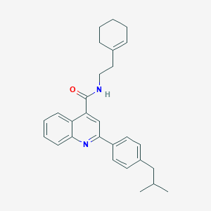molecular formula C28H32N2O B452906 N-[2-(cyclohex-1-en-1-yl)ethyl]-2-[4-(2-methylpropyl)phenyl]quinoline-4-carboxamide 