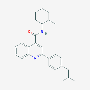 molecular formula C27H32N2O B452913 N-(2-methylcyclohexyl)-2-[4-(2-methylpropyl)phenyl]quinoline-4-carboxamide 