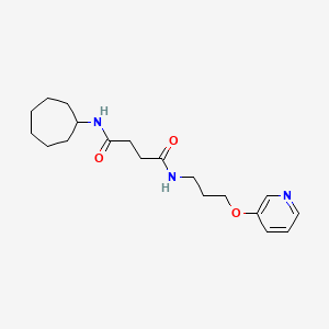 molecular formula C19H29N3O3 B4529245 N-cycloheptyl-N'-[3-(pyridin-3-yloxy)propyl]succinamide 
