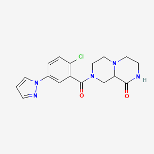 molecular formula C17H18ClN5O2 B4529484 8-[2-chloro-5-(1H-pyrazol-1-yl)benzoyl]hexahydro-2H-pyrazino[1,2-a]pyrazin-1(6H)-one 