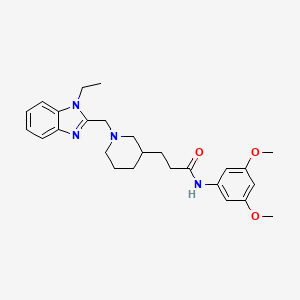 molecular formula C26H34N4O3 B4529512 N-(3,5-dimethoxyphenyl)-3-[1-[(1-ethylbenzimidazol-2-yl)methyl]piperidin-3-yl]propanamide 