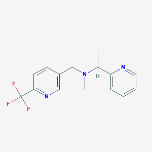 molecular formula C15H16F3N3 B4529738 N-methyl-1-pyridin-2-yl-N-{[6-(trifluoromethyl)pyridin-3-yl]methyl}ethanamine 