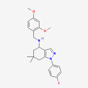 molecular formula C24H28FN3O2 B4529795 N-(2,4-dimethoxybenzyl)-1-(4-fluorophenyl)-6,6-dimethyl-4,5,6,7-tetrahydro-1H-indazol-4-amine 