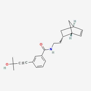 molecular formula C21H25NO2 B4529895 N-{2-[(1S*,2S*,4S*)-bicyclo[2.2.1]hept-5-en-2-yl]ethyl}-3-(3-hydroxy-3-methylbut-1-yn-1-yl)benzamide 