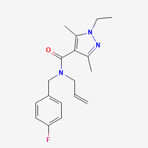 molecular formula C18H22FN3O B4529972 N-allyl-1-ethyl-N-(4-fluorobenzyl)-3,5-dimethyl-1H-pyrazole-4-carboxamide 
