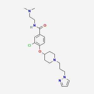 molecular formula C22H32ClN5O2 B4530052 3-chloro-N-[2-(dimethylamino)ethyl]-4-({1-[3-(1H-pyrazol-1-yl)propyl]-4-piperidinyl}oxy)benzamide 