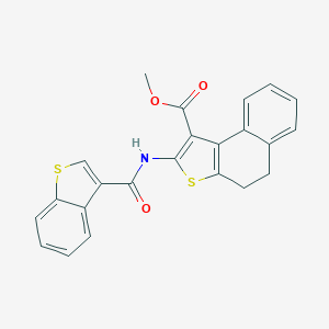 molecular formula C23H17NO3S2 B453033 METHYL 2-(1-BENZOTHIOPHENE-3-AMIDO)-4H,5H-NAPHTHO[2,1-B]THIOPHENE-1-CARBOXYLATE 