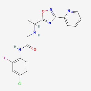 molecular formula C17H15ClFN5O2 B4530820 N-(4-chloro-2-fluorophenyl)-2-{[1-(3-pyridin-2-yl-1,2,4-oxadiazol-5-yl)ethyl]amino}acetamide 