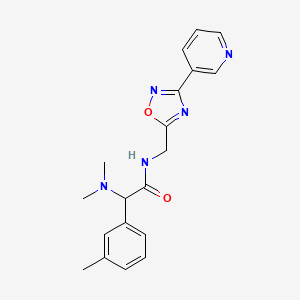molecular formula C19H21N5O2 B4530847 2-(dimethylamino)-2-(3-methylphenyl)-N-[(3-pyridin-3-yl-1,2,4-oxadiazol-5-yl)methyl]acetamide 
