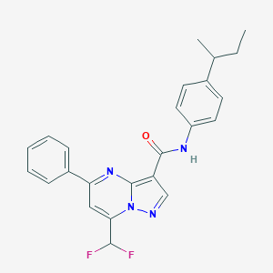 molecular formula C24H22F2N4O B453088 N-[4-(butan-2-yl)phenyl]-7-(difluoromethyl)-5-phenylpyrazolo[1,5-a]pyrimidine-3-carboxamide 