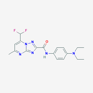 molecular formula C18H20F2N6O B453094 N-[4-(diethylamino)phenyl]-7-(difluoromethyl)-5-methyl-[1,2,4]triazolo[1,5-a]pyrimidine-2-carboxamide 