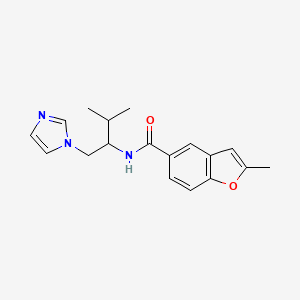 molecular formula C18H21N3O2 B4531079 N-[1-(1H-imidazol-1-ylmethyl)-2-methylpropyl]-2-methyl-1-benzofuran-5-carboxamide 