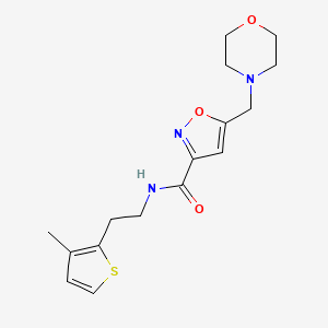 molecular formula C16H21N3O3S B4531254 N-[2-(3-methylthiophen-2-yl)ethyl]-5-(morpholin-4-ylmethyl)-1,2-oxazole-3-carboxamide 
