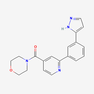 molecular formula C19H18N4O2 B4531325 morpholin-4-yl-[2-[3-(1H-pyrazol-5-yl)phenyl]pyridin-4-yl]methanone 