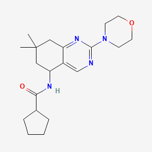molecular formula C20H30N4O2 B4531423 N-[7,7-dimethyl-2-(4-morpholinyl)-5,6,7,8-tetrahydro-5-quinazolinyl]cyclopentanecarboxamide 