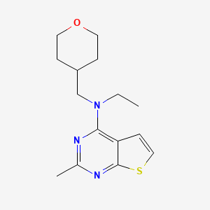 molecular formula C15H21N3OS B4531456 N-ethyl-2-methyl-N-(tetrahydro-2H-pyran-4-ylmethyl)thieno[2,3-d]pyrimidin-4-amine 