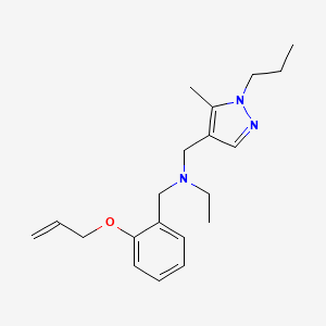 molecular formula C20H29N3O B4531534 N-[2-(allyloxy)benzyl]-N-[(5-methyl-1-propyl-1H-pyrazol-4-yl)methyl]ethanamine 
