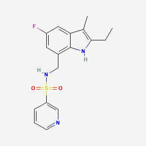 molecular formula C17H18FN3O2S B4531564 N-[(2-ethyl-5-fluoro-3-methyl-1H-indol-7-yl)methyl]pyridine-3-sulfonamide 