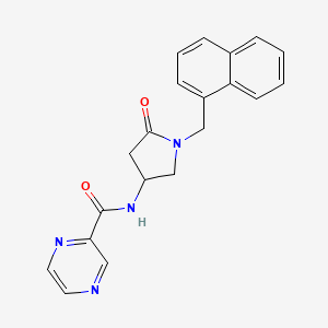 molecular formula C20H18N4O2 B4531567 N-[1-(1-naphthylmethyl)-5-oxo-3-pyrrolidinyl]-2-pyrazinecarboxamide 