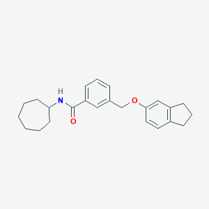 molecular formula C24H29NO2 B453178 N-cycloheptyl-3-[(2,3-dihydro-1H-inden-5-yloxy)methyl]benzamide 