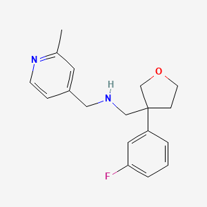 molecular formula C18H21FN2O B4531785 N-[[3-(3-fluorophenyl)oxolan-3-yl]methyl]-1-(2-methylpyridin-4-yl)methanamine 