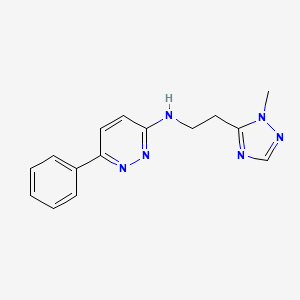 molecular formula C15H16N6 B4531941 N-[2-(2-methyl-1,2,4-triazol-3-yl)ethyl]-6-phenylpyridazin-3-amine 