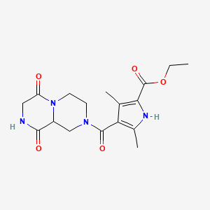 molecular formula C17H22N4O5 B4532174 ethyl 4-[(6,9-dioxooctahydro-2H-pyrazino[1,2-a]pyrazin-2-yl)carbonyl]-3,5-dimethyl-1H-pyrrole-2-carboxylate 