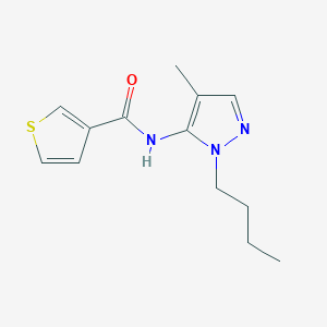 molecular formula C13H17N3OS B4532201 N-(1-butyl-4-methyl-1H-pyrazol-5-yl)thiophene-3-carboxamide 