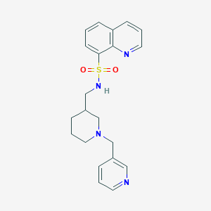molecular formula C21H24N4O2S B4532205 N-[[1-(pyridin-3-ylmethyl)piperidin-3-yl]methyl]quinoline-8-sulfonamide 