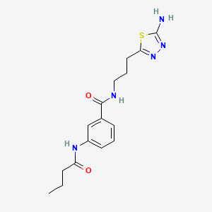 molecular formula C16H21N5O2S B4532471 N-[3-(5-amino-1,3,4-thiadiazol-2-yl)propyl]-3-(butyrylamino)benzamide 