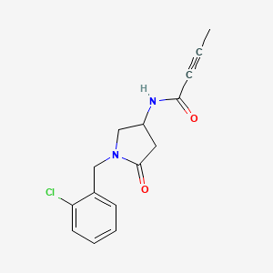 molecular formula C15H15ClN2O2 B4532797 N-[1-(2-chlorobenzyl)-5-oxo-3-pyrrolidinyl]-2-butynamide 