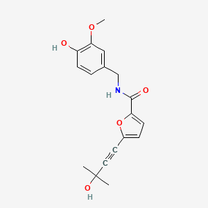 molecular formula C18H19NO5 B4532857 N-(4-hydroxy-3-methoxybenzyl)-5-(3-hydroxy-3-methylbut-1-yn-1-yl)-2-furamide 