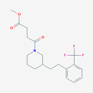 molecular formula C19H24F3NO3 B4532931 methyl 4-oxo-4-(3-{2-[2-(trifluoromethyl)phenyl]ethyl}-1-piperidinyl)butanoate 