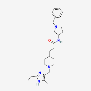molecular formula C26H39N5O B4532974 N-(1-benzylpyrrolidin-3-yl)-3-[1-[(2-ethyl-5-methyl-1H-imidazol-4-yl)methyl]piperidin-4-yl]propanamide 