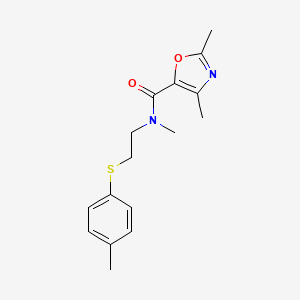 molecular formula C16H20N2O2S B4533187 N,2,4-trimethyl-N-{2-[(4-methylphenyl)thio]ethyl}-1,3-oxazole-5-carboxamide 