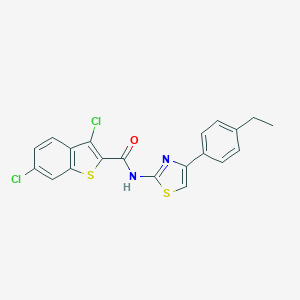 molecular formula C20H14Cl2N2OS2 B453323 3,6-dichloro-N-[4-(4-ethylphenyl)-1,3-thiazol-2-yl]-1-benzothiophene-2-carboxamide 