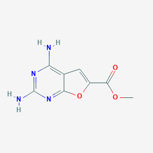 molecular formula C8H8N4O3 B045333 Methyl 2,4-diaminofuro[2,3-d]pyrimidine-6-carboxylate CAS No. 124738-77-8