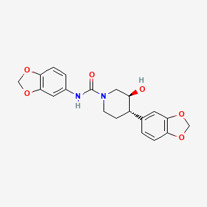 molecular formula C20H20N2O6 B4533347 (3S*,4S*)-N,4-bis(1,3-benzodioxol-5-yl)-3-hydroxypiperidine-1-carboxamide 