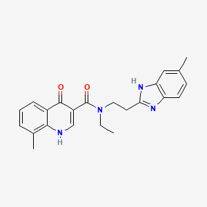 molecular formula C23H24N4O2 B4533451 N-ethyl-8-methyl-N-[2-(5-methyl-1H-benzimidazol-2-yl)ethyl]-4-oxo-1,4-dihydroquinoline-3-carboxamide 