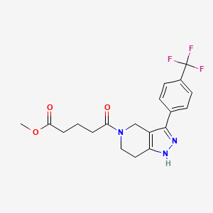 molecular formula C19H20F3N3O3 B4533526 Methyl 5-oxo-5-[3-[4-(trifluoromethyl)phenyl]-1,4,6,7-tetrahydropyrazolo[4,3-c]pyridin-5-yl]pentanoate 