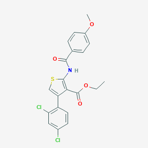 molecular formula C21H17Cl2NO4S B453355 Ethyl 4-(2,4-dichlorophenyl)-2-[(4-methoxybenzoyl)amino]-3-thiophenecarboxylate 