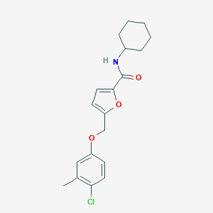 molecular formula C19H22ClNO3 B453359 5-[(4-chloro-3-methylphenoxy)methyl]-N-cyclohexylfuran-2-carboxamide 