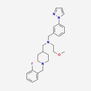 molecular formula C26H33FN4O B4533649 N-[[1-[(2-fluorophenyl)methyl]piperidin-4-yl]methyl]-2-methoxy-N-[(3-pyrazol-1-ylphenyl)methyl]ethanamine 