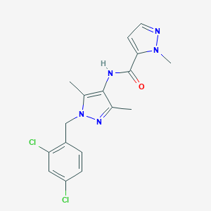 molecular formula C17H17Cl2N5O B453376 N-[1-(2,4-dichlorobenzyl)-3,5-dimethyl-1H-pyrazol-4-yl]-1-methyl-1H-pyrazole-5-carboxamide 