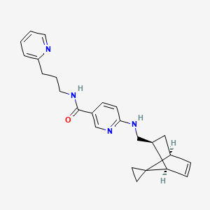 molecular formula C24H28N4O B4533767 N-(3-pyridin-2-ylpropyl)-6-[[(1R,2S,4S)-spiro[bicyclo[2.2.1]hept-5-ene-7,1'-cyclopropane]-2-yl]methylamino]pyridine-3-carboxamide 