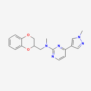 molecular formula C18H19N5O2 B4533820 N-(2,3-dihydro-1,4-benzodioxin-3-ylmethyl)-N-methyl-4-(1-methylpyrazol-4-yl)pyrimidin-2-amine 